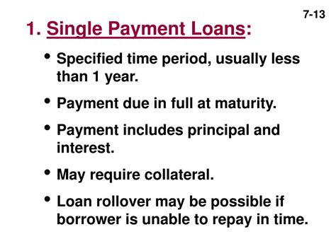 Single Payment Loan Repayment